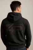 Black on Black Heavyweight 4Piston Hooded Sweatshirt